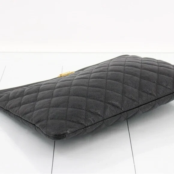 Boy Chanel Black Quilted Caviar Leather Clutch - Picture 5 of 12